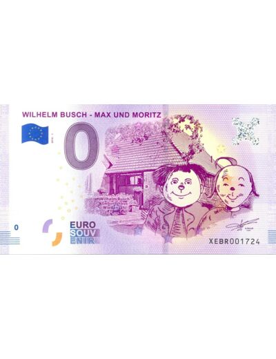 ALLEMAGNE 2018-1 WILHELM BUSCH MAX UND AND MORITZ BILLET SOUVENIR 0 EURO