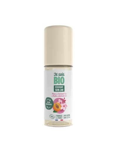 Déodorant roll on soin 24h fleur de cerisier et abricot 50ml