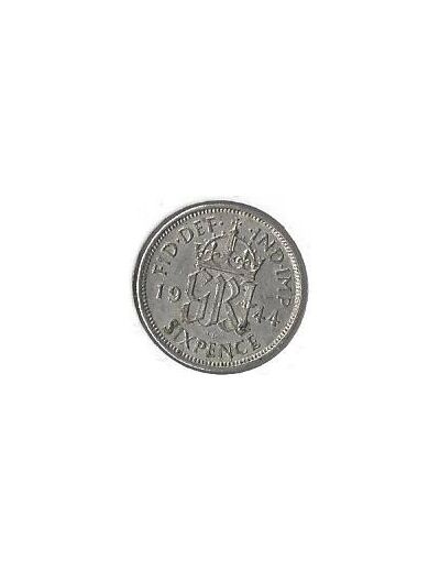 GRANDE BRETAGNE 6 PENCE 1944 TTB+