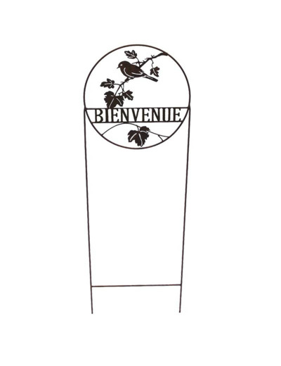 Treillage jardin fer Bienvenue 35x112cm