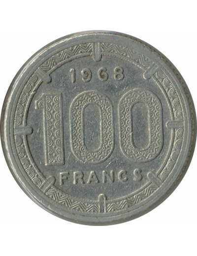 B.C.E.A.E 100 FRANCS 1968 TB+