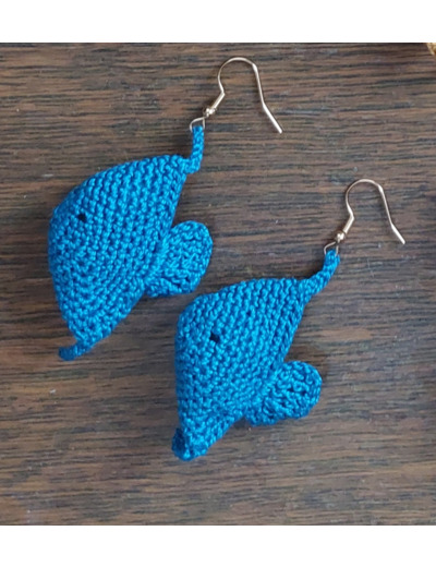 Boucles d'oreille Poissons Bleus