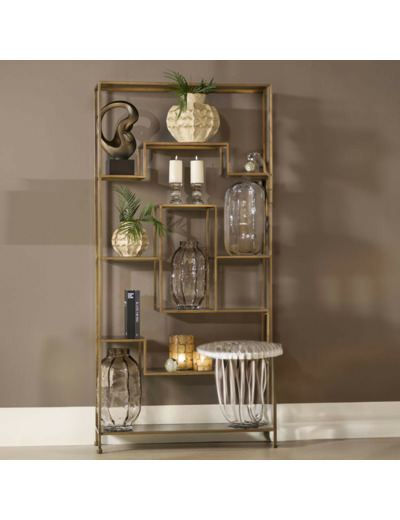 Etagère Labyrinthe bronze en métal 100x30x205cm