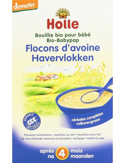 Bouillie flocons d avoine 250g HOLLE BABY FOOD
