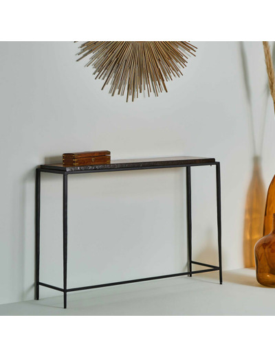 Grande console en Métal noir Igloo 110x70x30cm