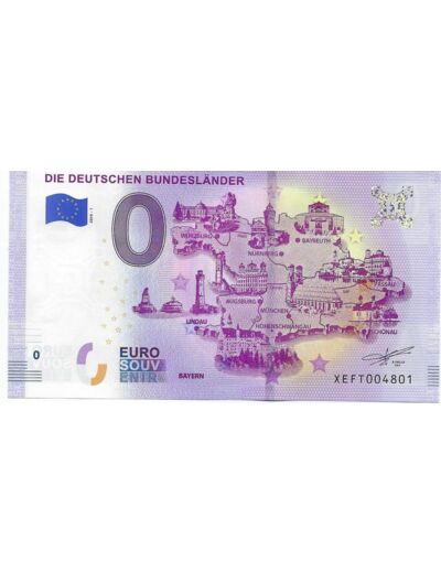 ALLEMAGNE 2019-1 BUNDESLANDER BILLET SOUVENIR 0 EURO TOURISTIQUE  NEUF