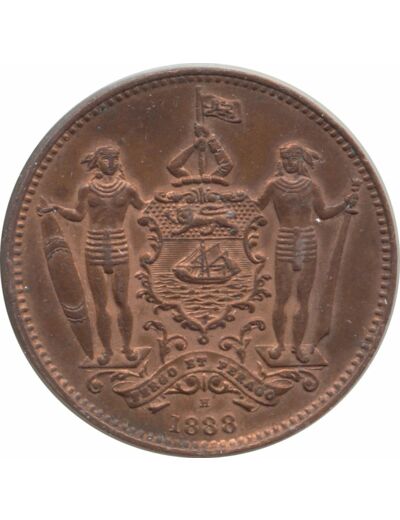 BRITISH NORTH BORNEO (BORNEO BRITANNIQUE) 1 CENT 1888 H TTB+