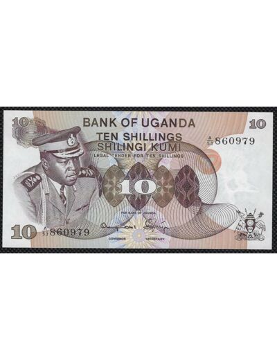 OUGANDA 10 SHILLINGS non daté (1973) SERIE A53 860979 NEUF