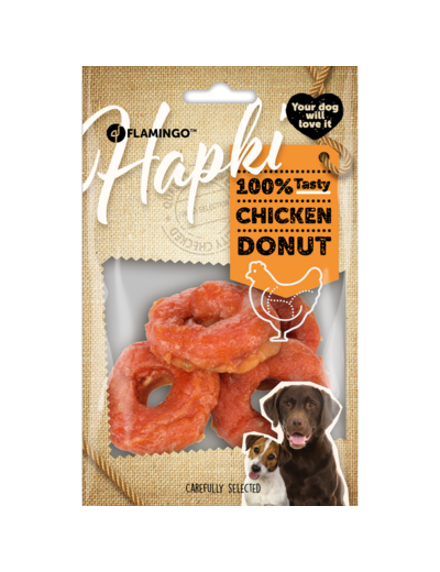 Donuts avec poulet pour chiens - Sachet de 4 donuts - Flamingo