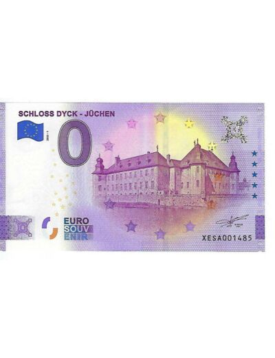 ALLEMAGNE 2021-1 SCHLOSS DYCK JUCHEN BILLET SOUVENIR 0 EURO TOURISTIQUE NEUF