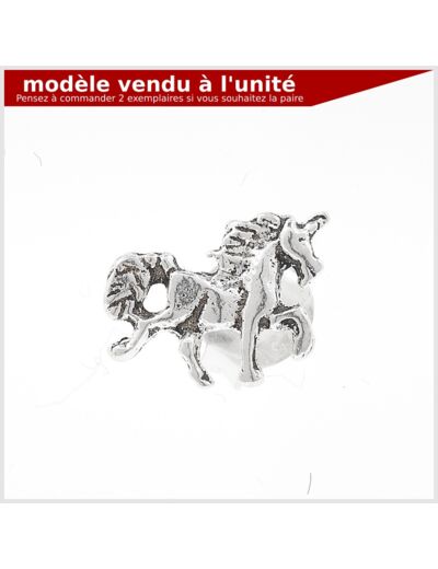 Puce d'oreille Licorne en argent massif