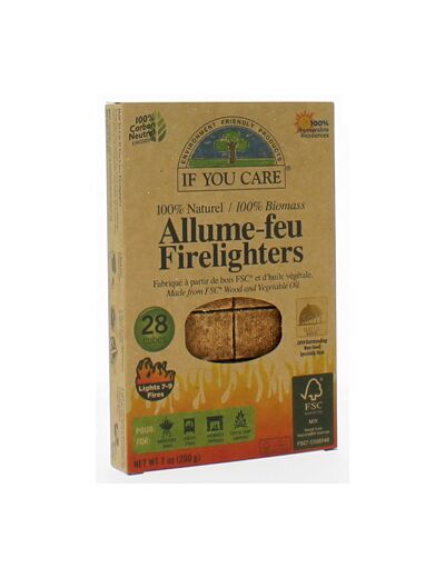 Allume feu 100% naturel 28 cubes