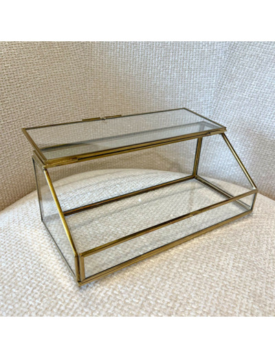 Boîte en verre doré 9x12x25cm