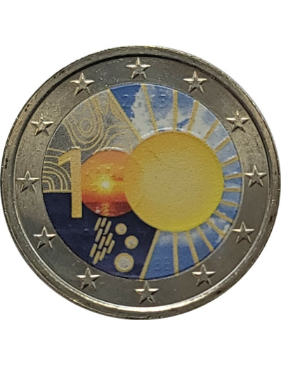 BELGIQUE 2013 2 EURO COLORISEE 100 ANS METEOROLOGIE SUP