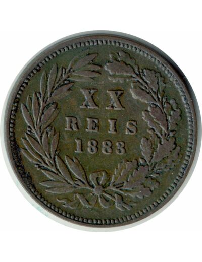 PORTUGAL 20 REIS 1883 TTB