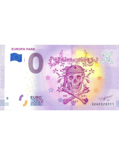 ALLEMAGNE 2020-7 EUROPA PARK PIRATEN IN BATAVIA BILLET SOUVENIR 0 EURO