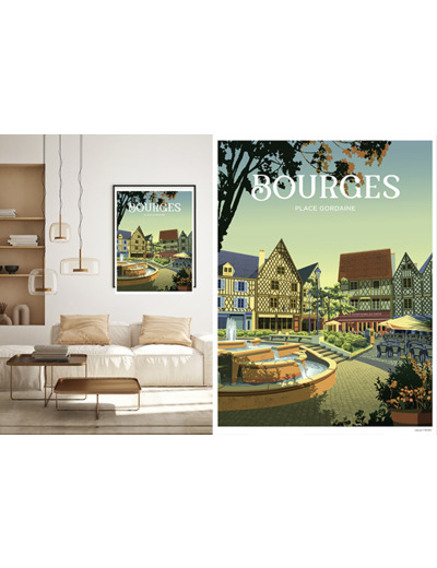 BOURGES - PLACE GORDAINE - POSTER