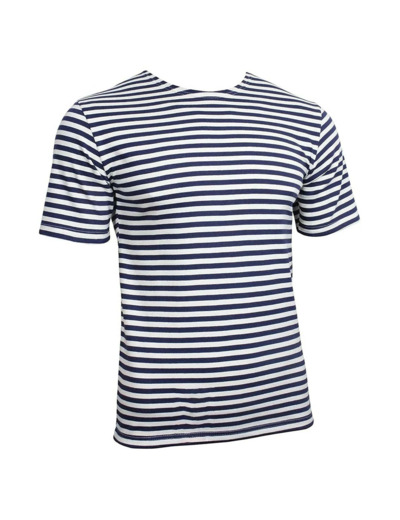 Telnyashka russe authentique : t-shirt rayé bleu et blanc de la marine, symbole militaire