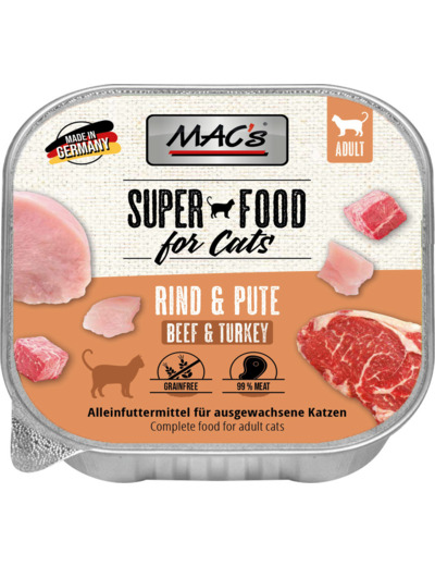 MAC'S raffineur, saveur Boeuf & dinde pour chat - 100g