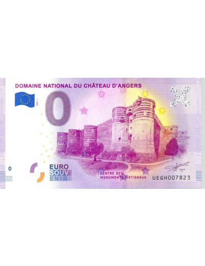 49 ANGERS 2020-1 DOMAINE NATIONAL DU CHATEAU BILLET SOUVENIR 0 EURO NEUF