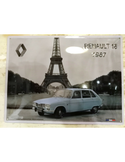 Plaque métal Renault 16 1967 - 30x40 cm
