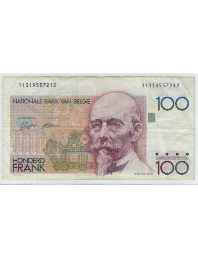 BELGIQUE 100 FRANCS NON DATE (1982-94) SIGNATURE 5 ET 14 TTB 212