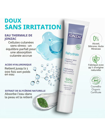 Contour yeux soin 15ml Jonzac - REhydrate