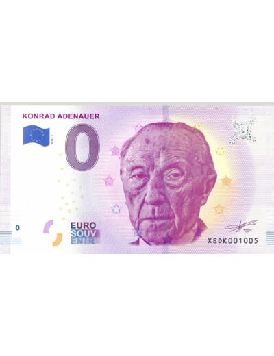 ALLEMAGNE 2018-1 KONRAD ADENAUER BILLET SOUVENIR 0 EURO TOURISTIQUE NEUF