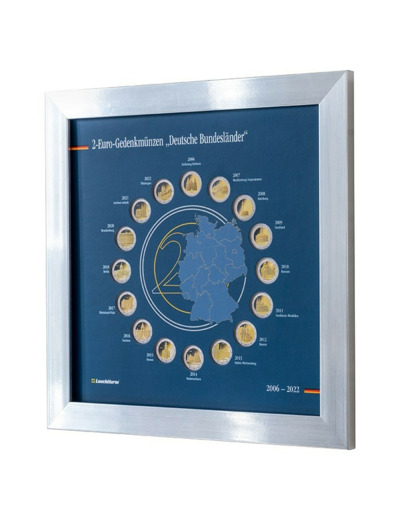 CADRE POUR 2 EURO ALLEMAGNE 2006 à 2022 format 350 x 350 mm 350479