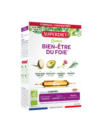 Quatuor Radis Noir Artichaut Chardon Marie Romarin 20 ampoules