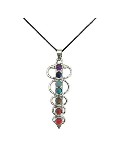 Pendentif Caducée 7 Chakras