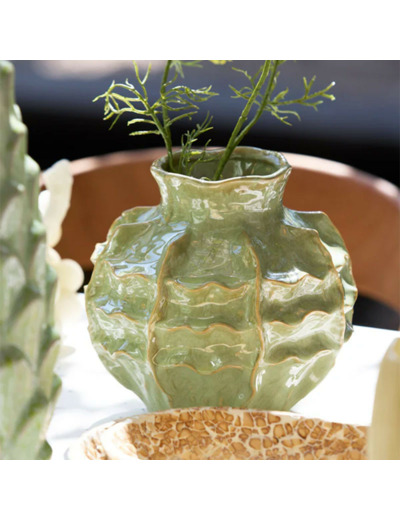 Vase Loseto en Céramique Vert Amande 21x20cm