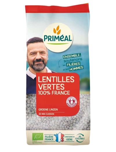 Lentilles vertes Bio 100% France-500g-Priméal