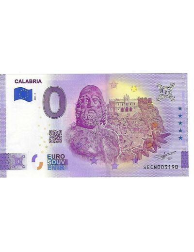 ITALIE 2021-3 CALABRIA BILLET SOUVENIR 0 EURO TOURISTIQUE  NEUF