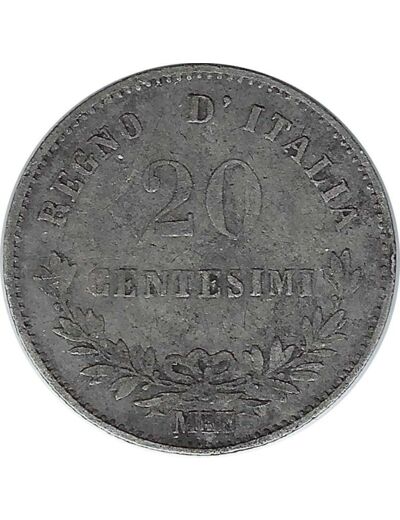 ITALIE 20 CENTESIMI 1863 MBN TB+ N3