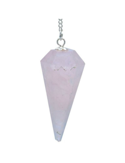 Pendule Quartz rose facetté en pointe