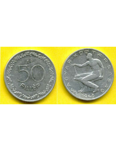HONGRIE 50 FILLER PEU 1948 BP TTB