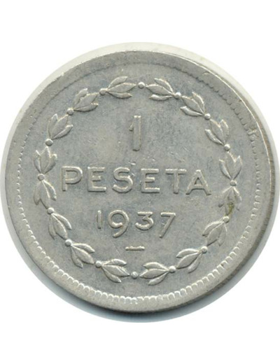 ESPAGNE EUZKADI 1 PESETA 1937 TTB (W1)