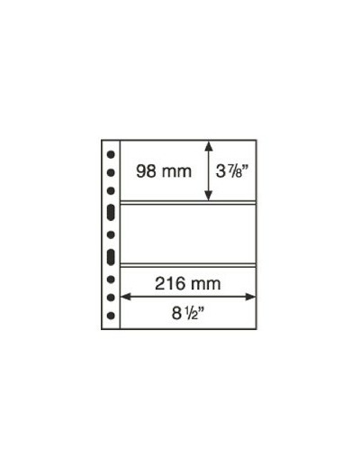 PAGES PLASTIQUES GRANDE 3 bandes transparentes 308439