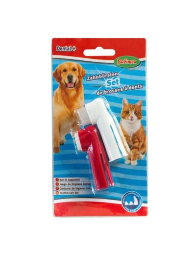 Brosse à dents doigtier pour soin dentaire du chien et chat