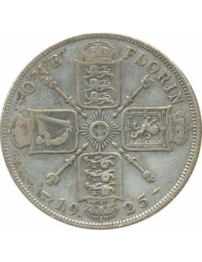 GRANDE BRETAGNE 1 FLORIN (2 SHILLING) GEORGES V 1925 TB+