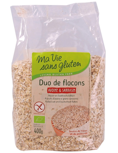 Duo bio de flocons Avoine et Sarrasin-40g-Ma vie sans gluten