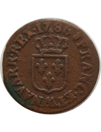 LOUIS XVI (1774-1792) LIARD 1786 AA (Metz) TB+