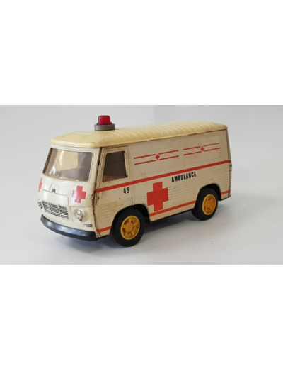 PEUGEOT J7 AMBULANCE A FRICTION JOUSTRA EN TOLE ET PLASTIQUE SANS BOITE