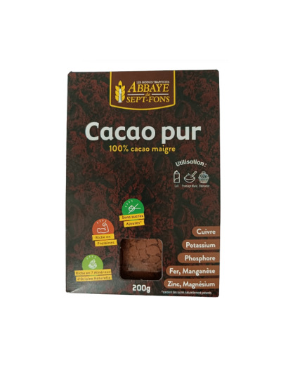 Cacao Pur 100% cacao non sucré 200g