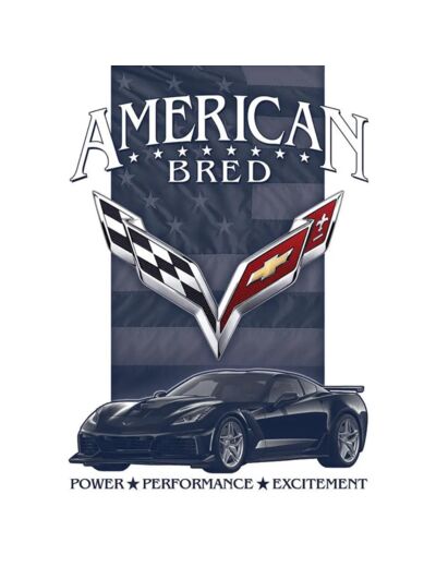 Plaque métal - Corvette American Bred - 31,5x40.