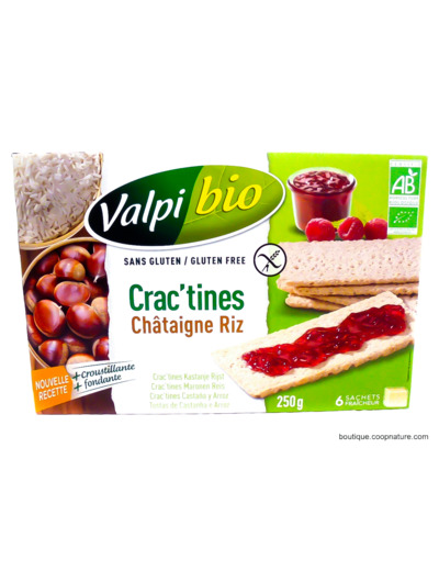 Crac'tines Châtaigne Riz Sans Gluten Bio 250g