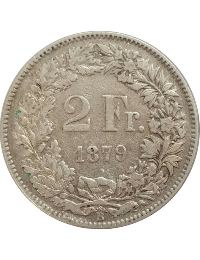 SUISSE 2 FRANCS 1879 B TB+ N1