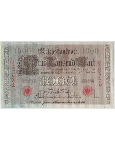 Allemagne 1000 MARK 21/04/1910 TTB+