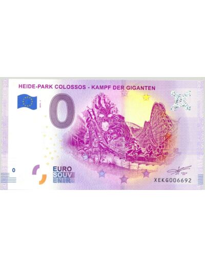 ALLEMAGNE 2019-1 HEIDE-PARK COLOSSOS BILLET SOUVENIR 0 EURO TOURISTIQUE  NEUF